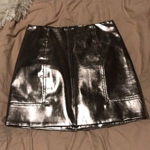 Topshop Metallic Mini Skirt